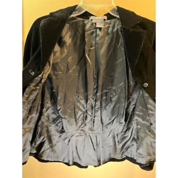 Per Se Women's Black Velvet Blazer Jacket Size 8 Formal Long Sleeve - Picture 6 of 7